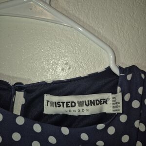 Twisted Wunder Navy Polka Dot Dress